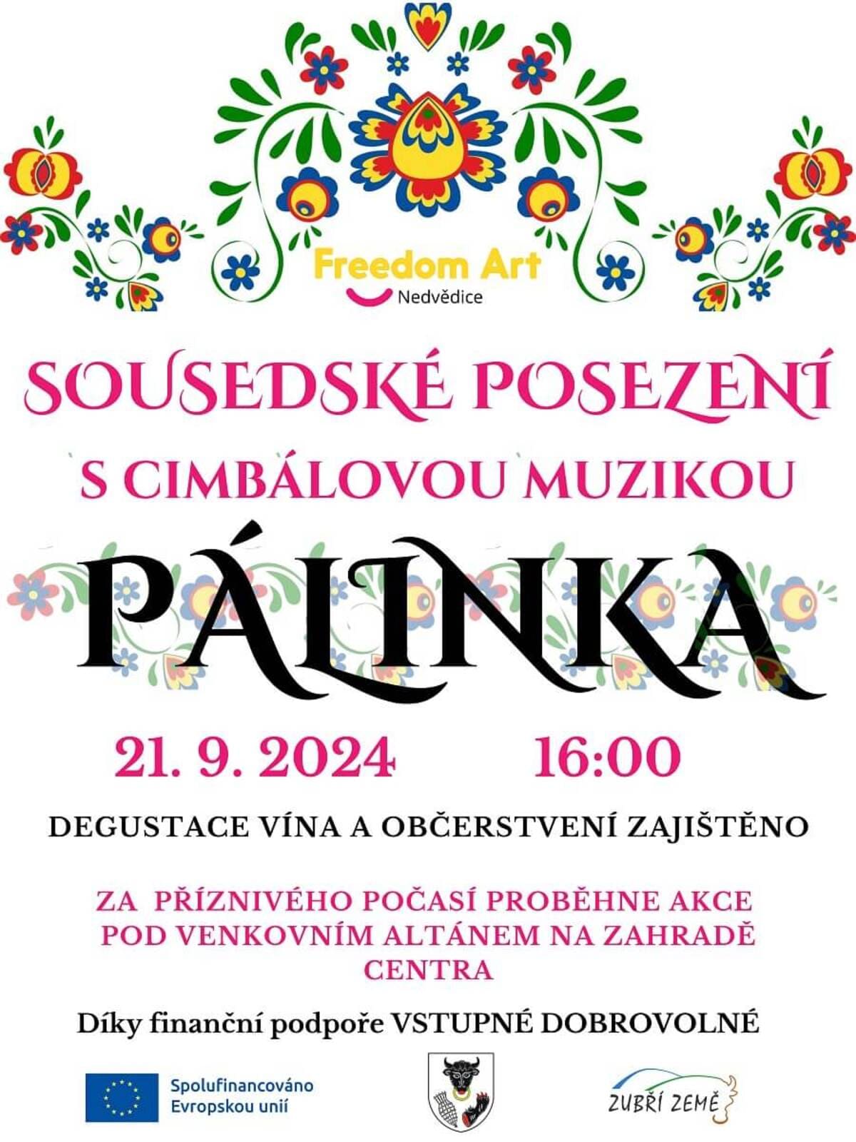 Sousedské posezení s cimbálovou muzikou Palínka