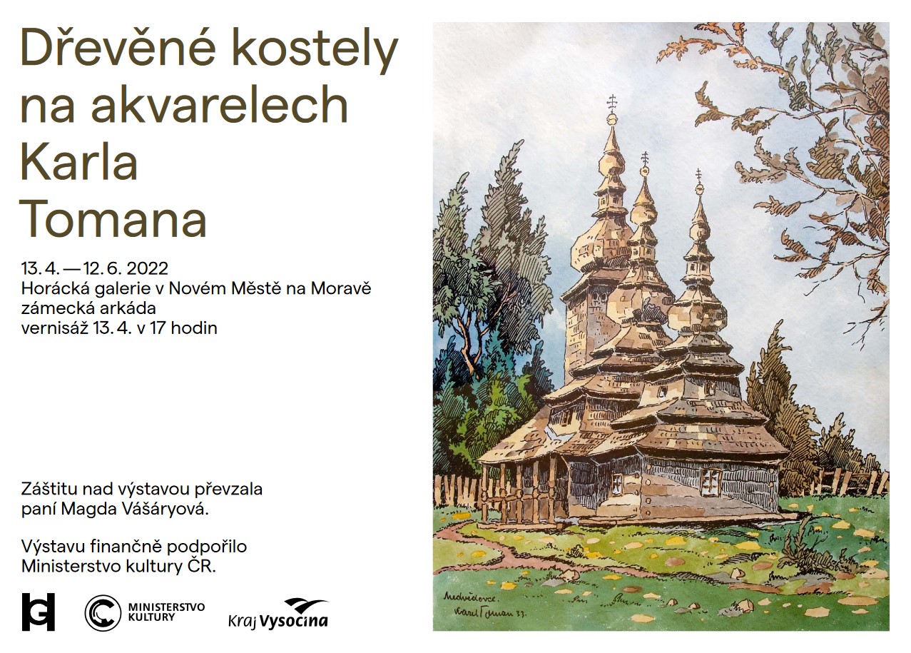 Dřevěné kostely na akvarelech Karla Tomana