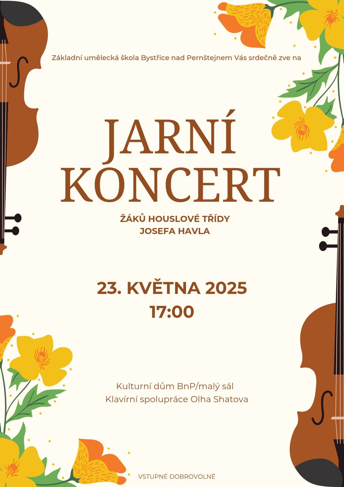 Jarní Koncert žáků houslové třídy Josefa Havla