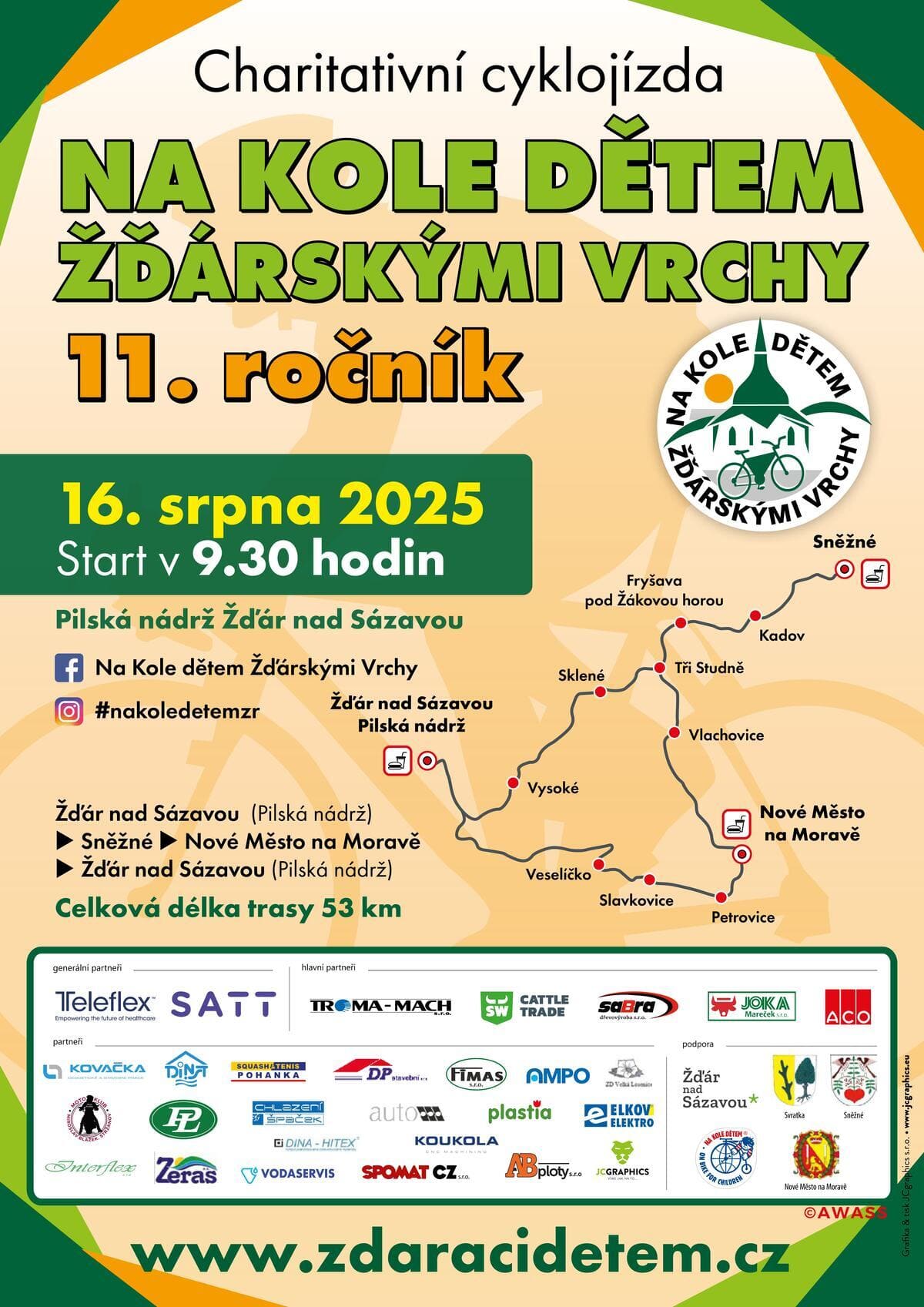 Na kole dětem Žďárskými vrchy