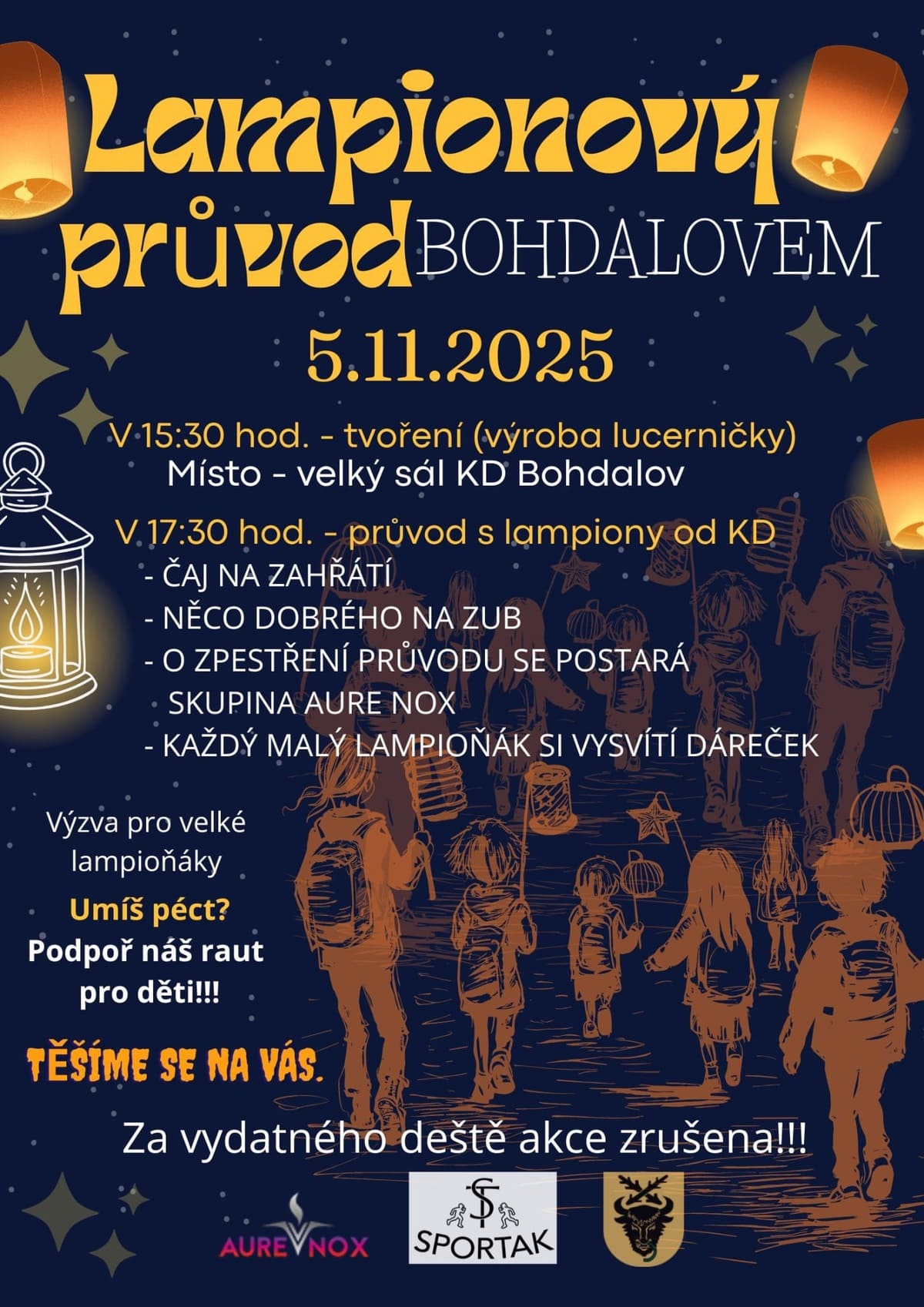 Lampionový průvod Bohdalovem
