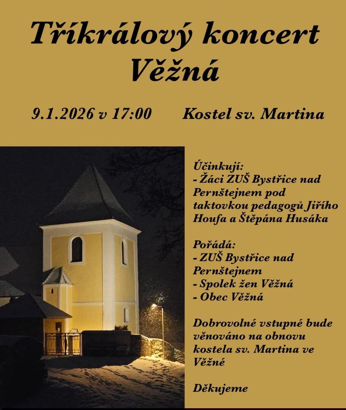 Tříkrálový koncert Věžná