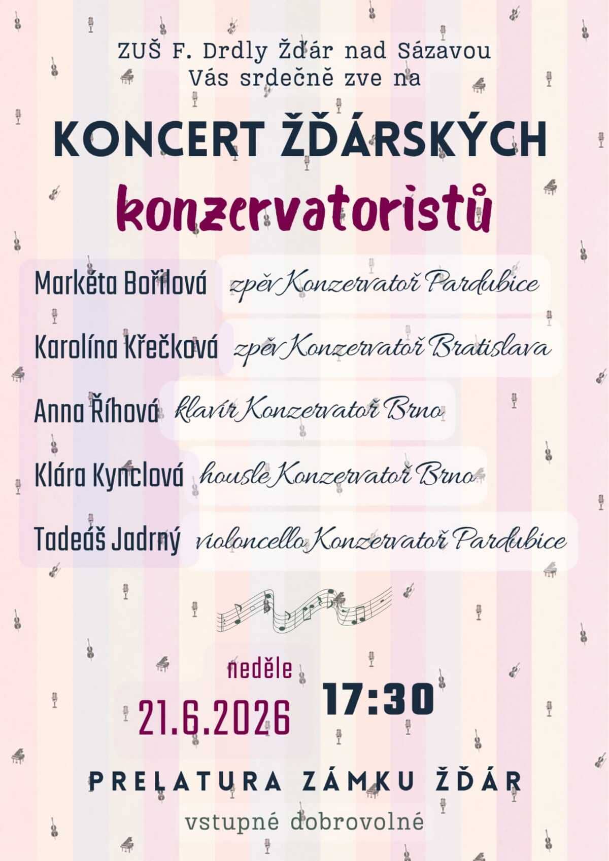 Koncert žďárských konzervatoristů