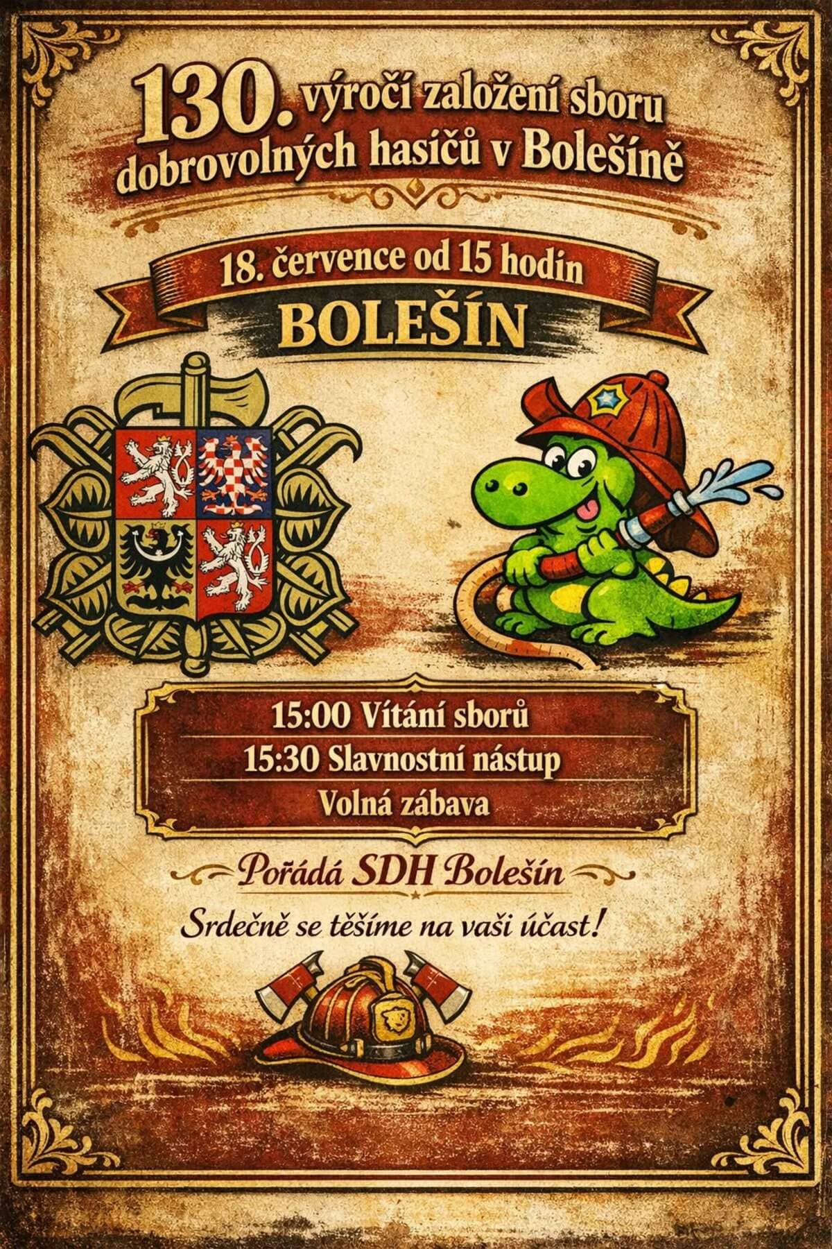 130. výročí založení sboru dobrovolných hasičů v Bolešíně
