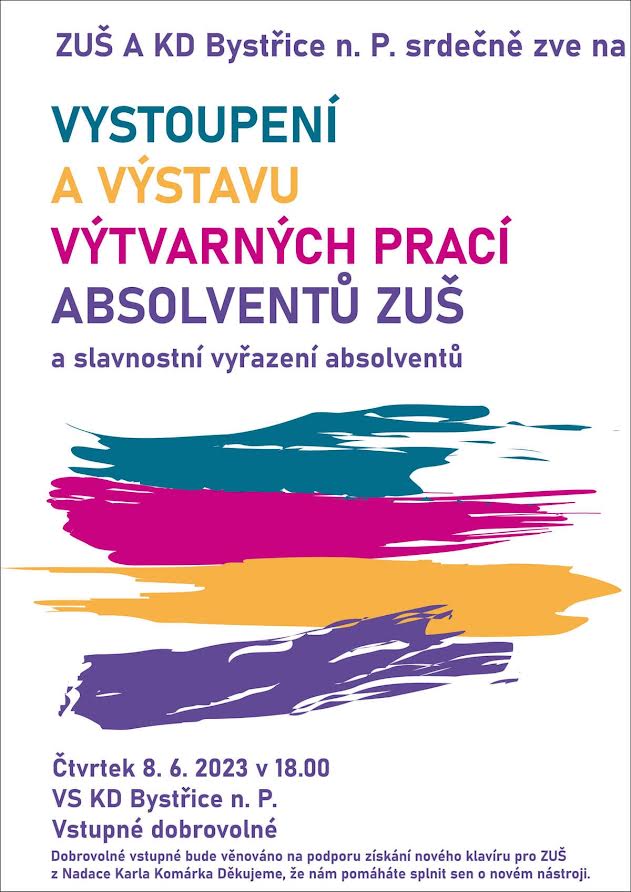 Vystoupení a výstava výtvarných prací a absolventů ZUŠ
