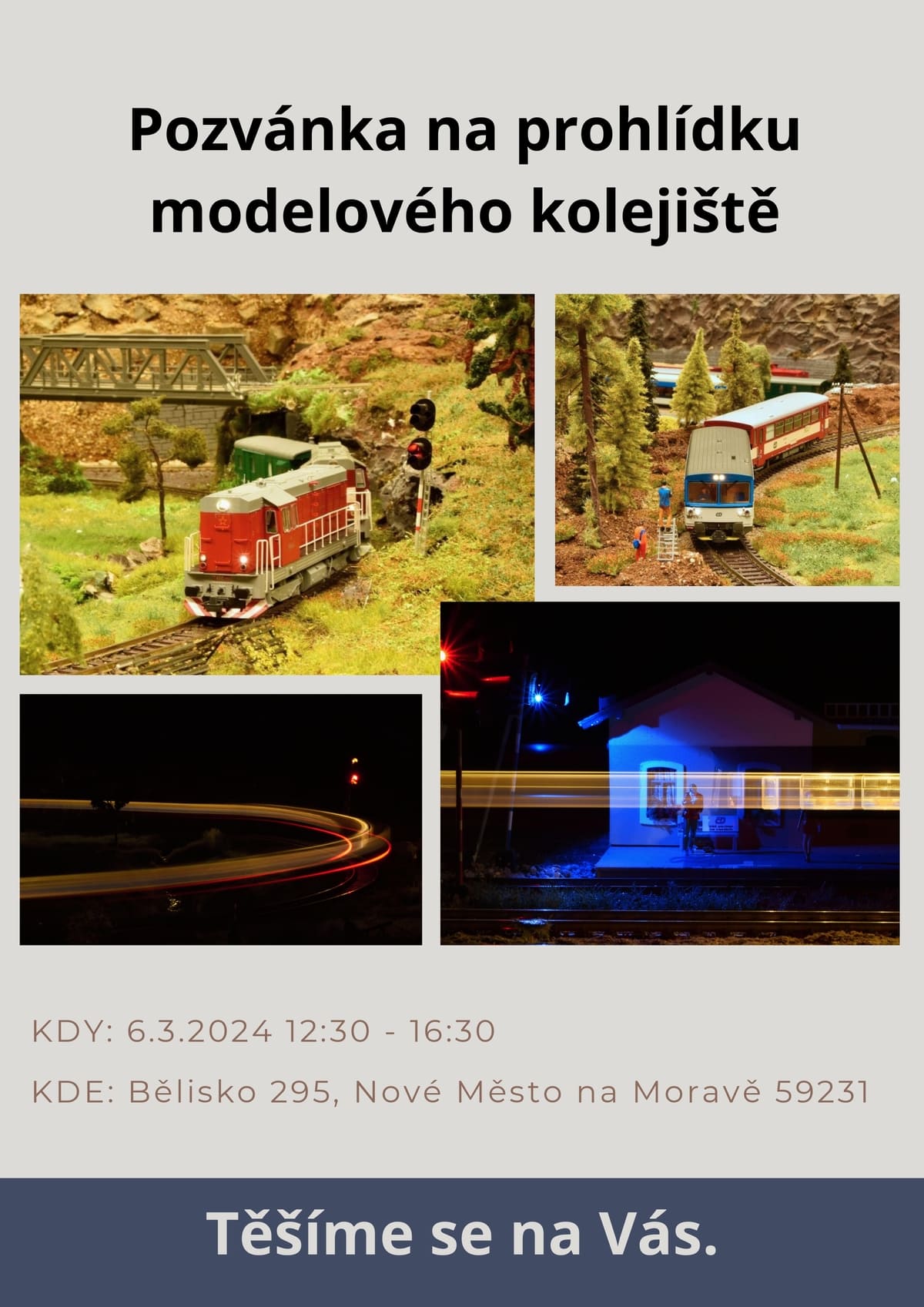 Pozvánka na prohlídku modelového kolejistě