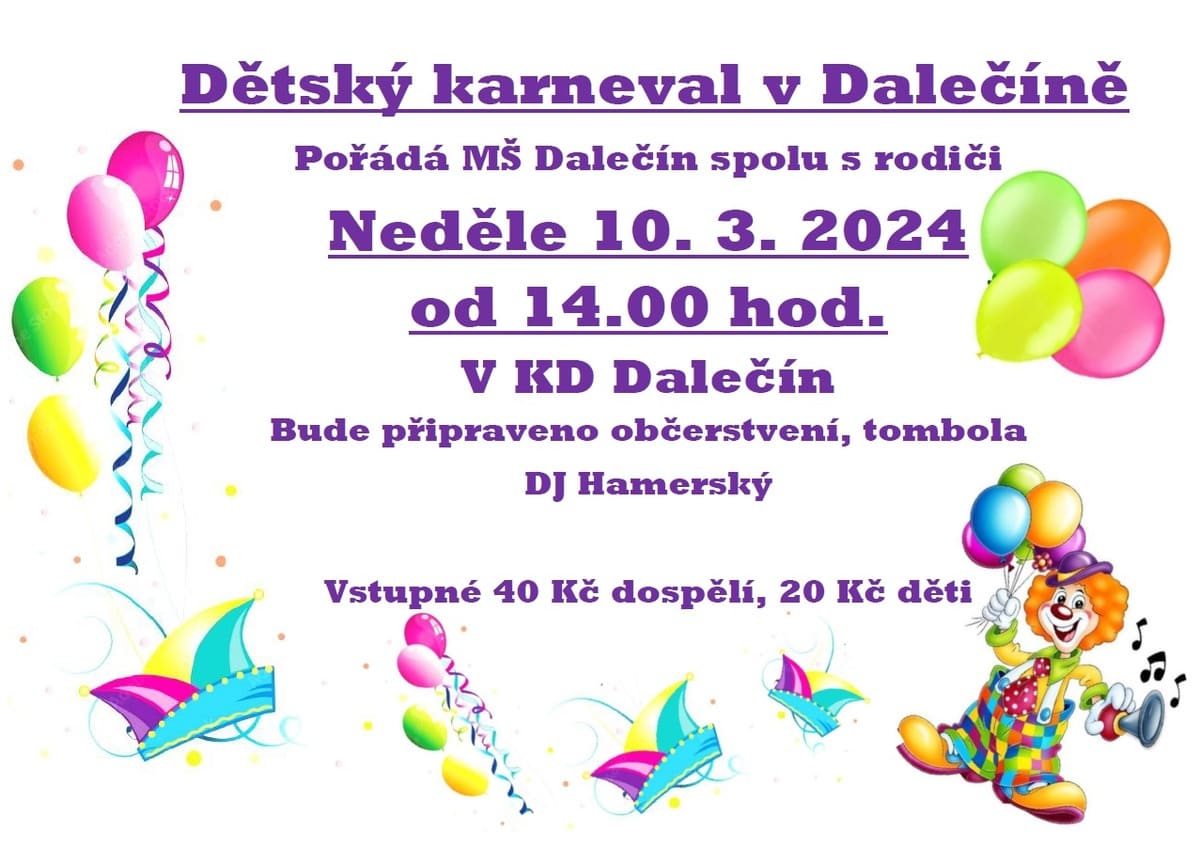 Dětský karneval v Dalečíně