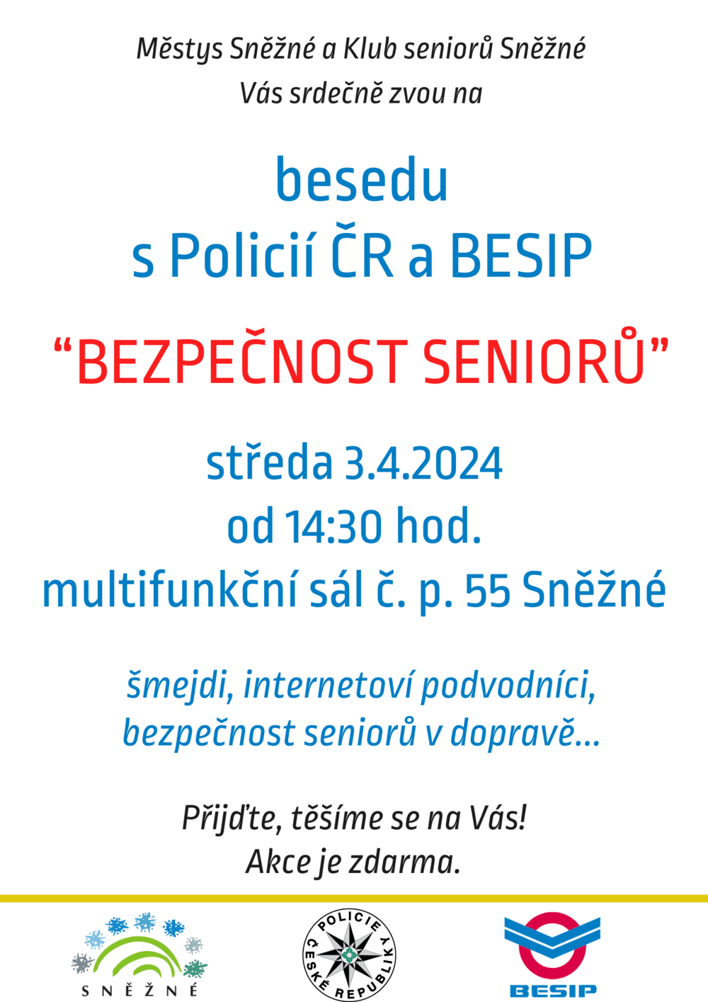 beseda BEZPEČNOST SENIORŮ