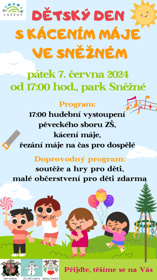 Dětský den s kácením máje ve Sněžném