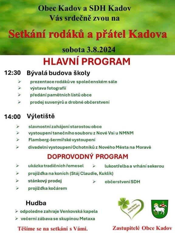 Setkání rodáků a přátel Kadova