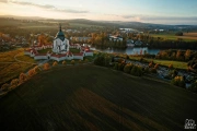 Zelená hora - Poutní kostel sv. Jana Nepomuckého - Kostel z dronu